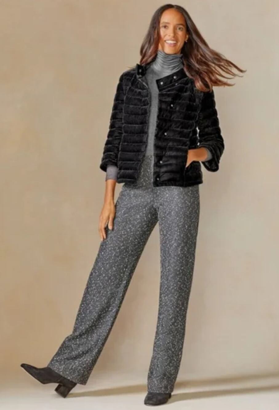 J. Mclaughlin Carter Sequin Trousers Slacks Pants Wide Leg Gray Silver Black 6
